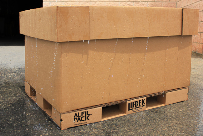 Una innovación de Alfilpack permite impermeabilizar los contenedores de cartón con un tratamiento hidrofugante