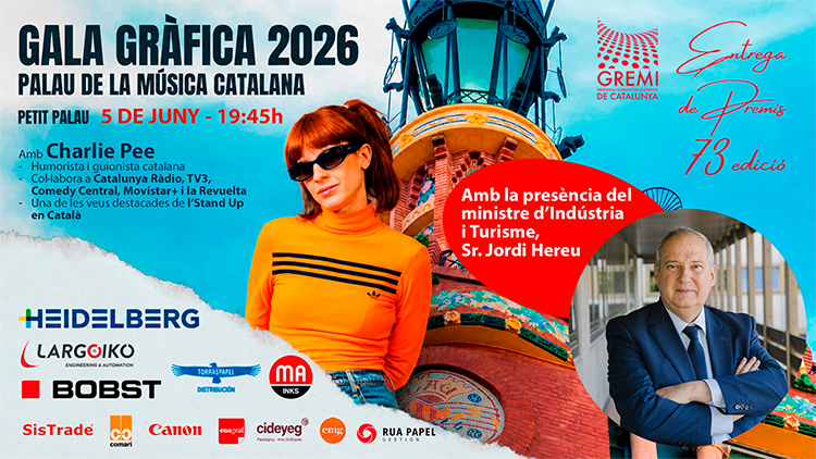 El ministro de Industria y Turismo, Jordi Hereu, asistirá a la Gala Gráfica 2026 y entregará los 73º Premios de Artes Gráficas