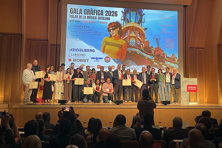 La Gala Gràfica 2026 reunió a 500 asistentes en el Palau de la Música Catalana y consolidó el gran punto de encuentro de la industria gráfica